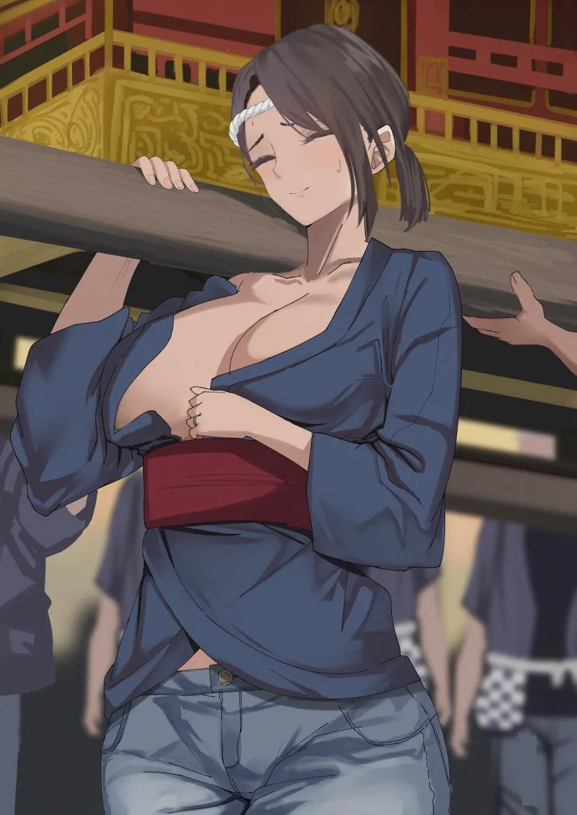 milf with her clothes out of place in a portable shrine original