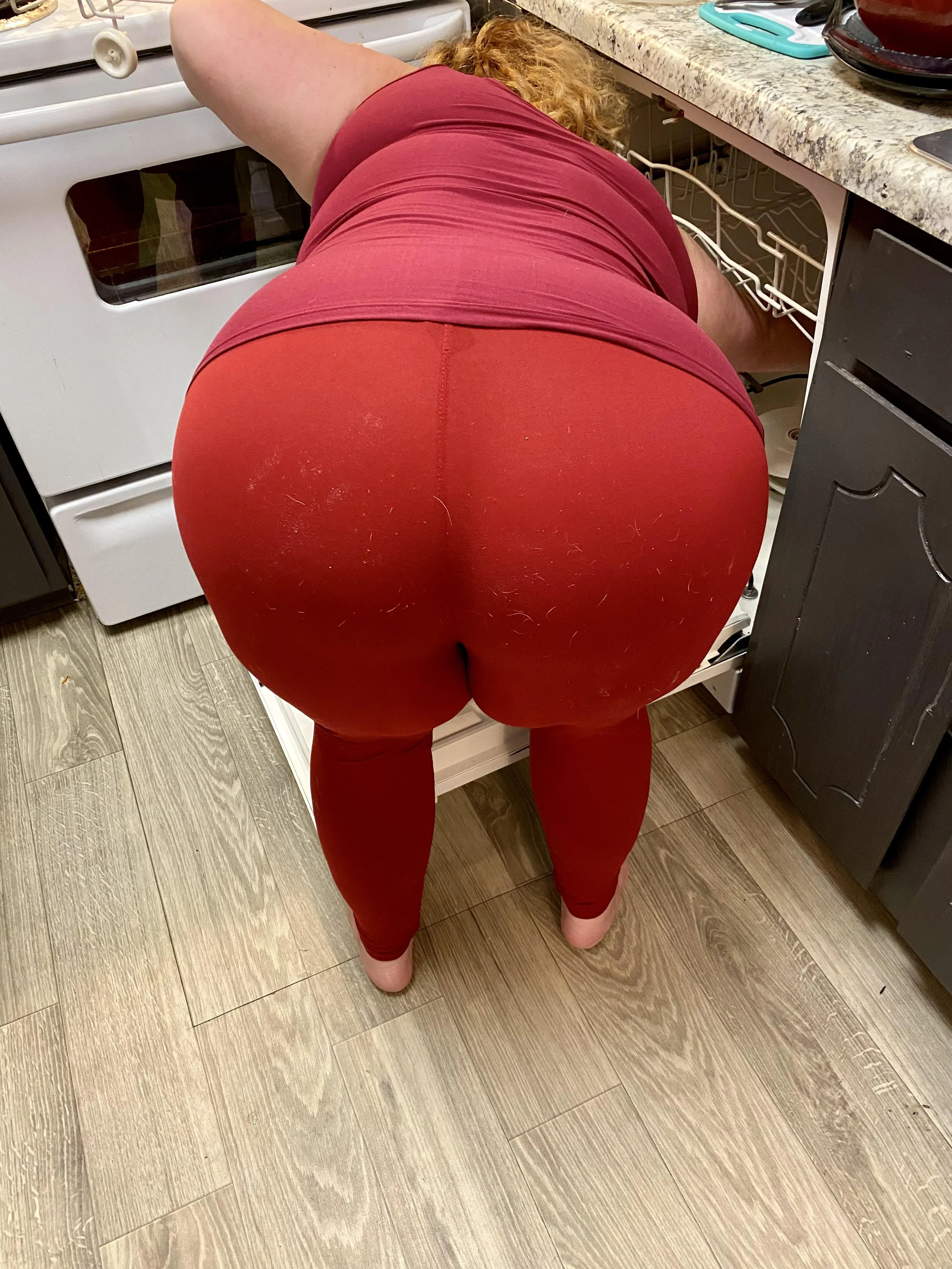 Red leggings