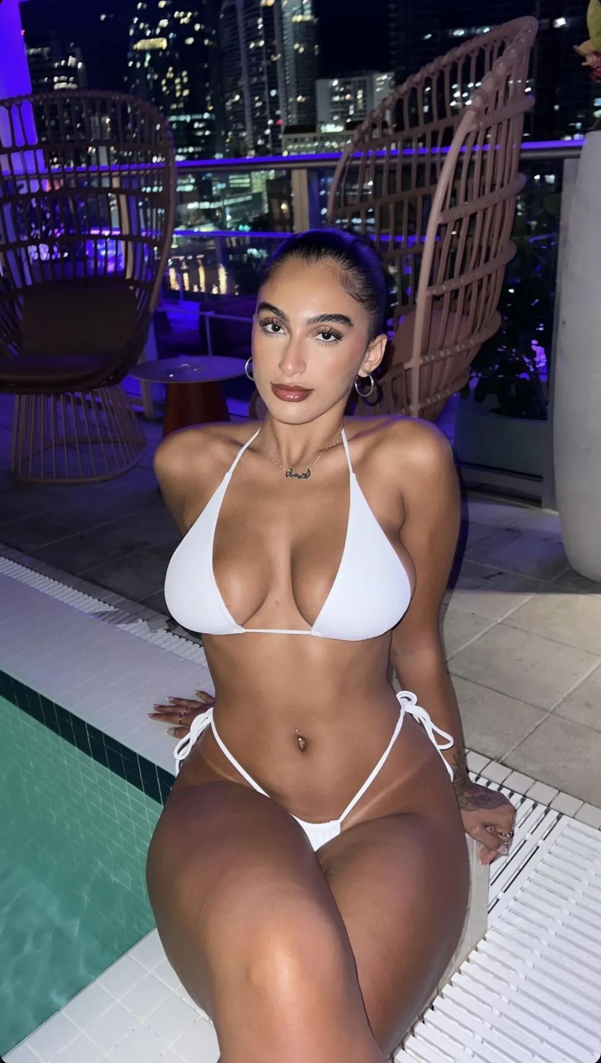 White bikini in the night