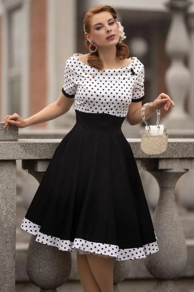 Sexy in polka dot dress BTBF