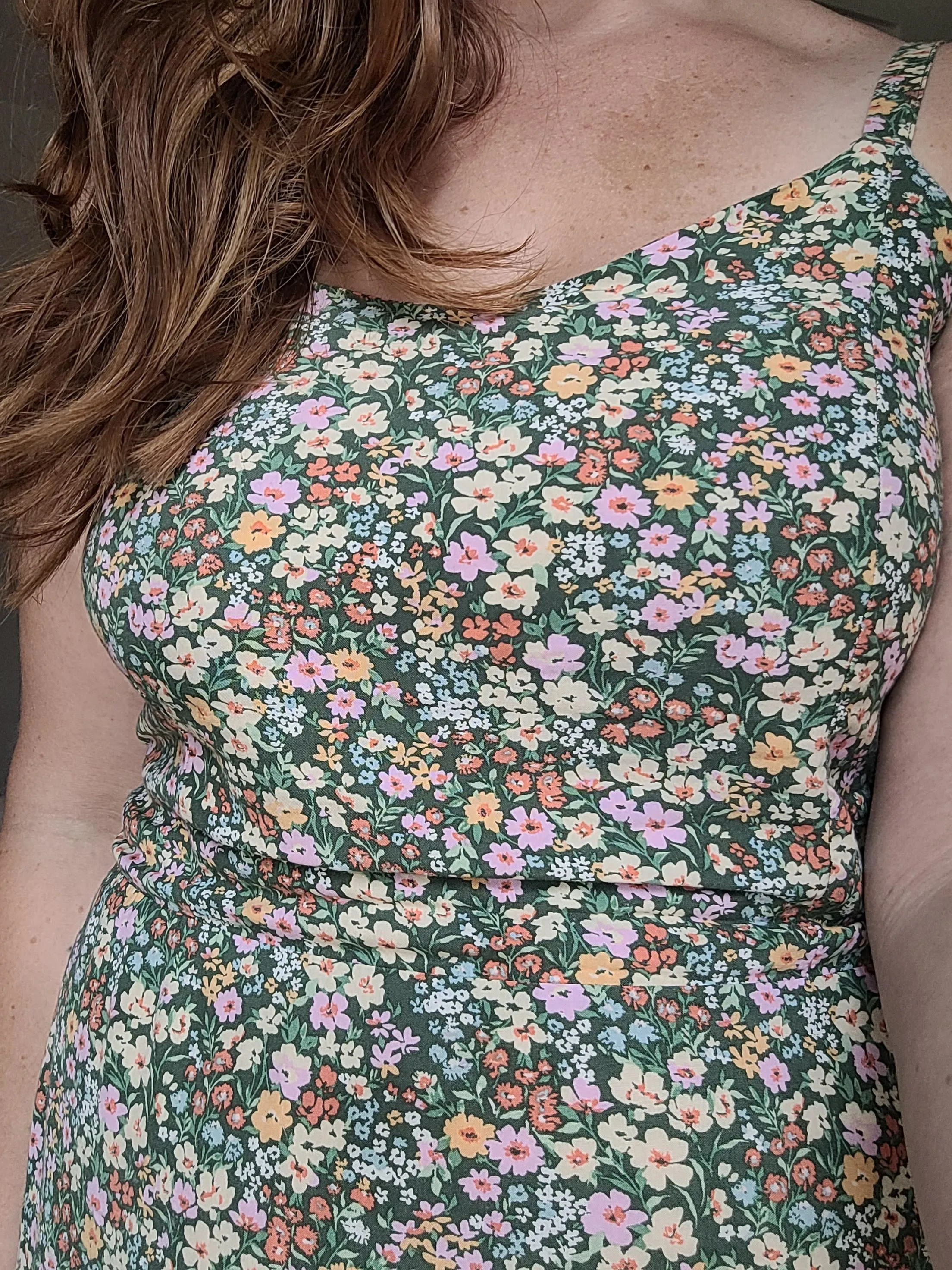 braless, always in a sundress