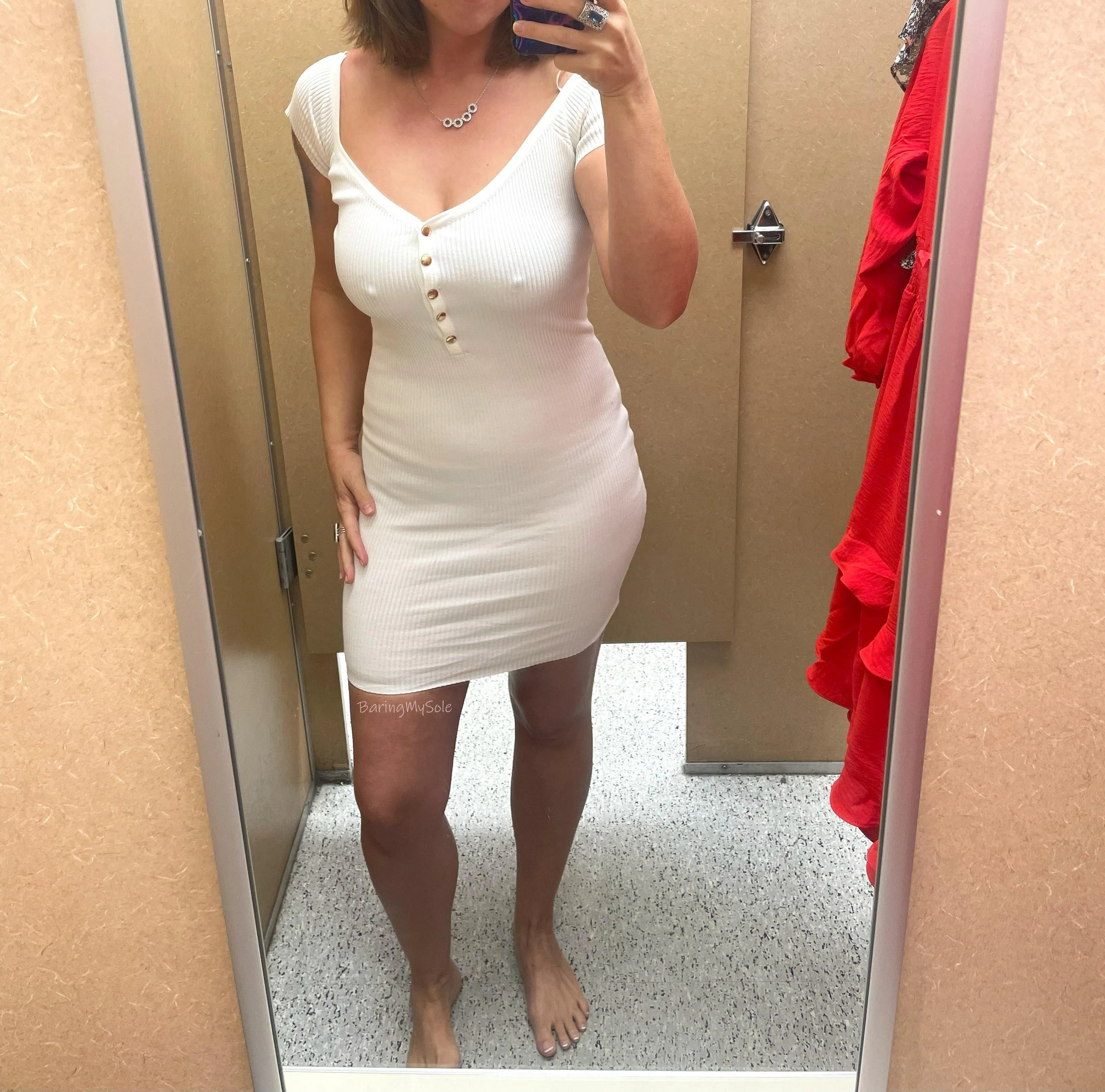 I got some pokies while trying on this dress