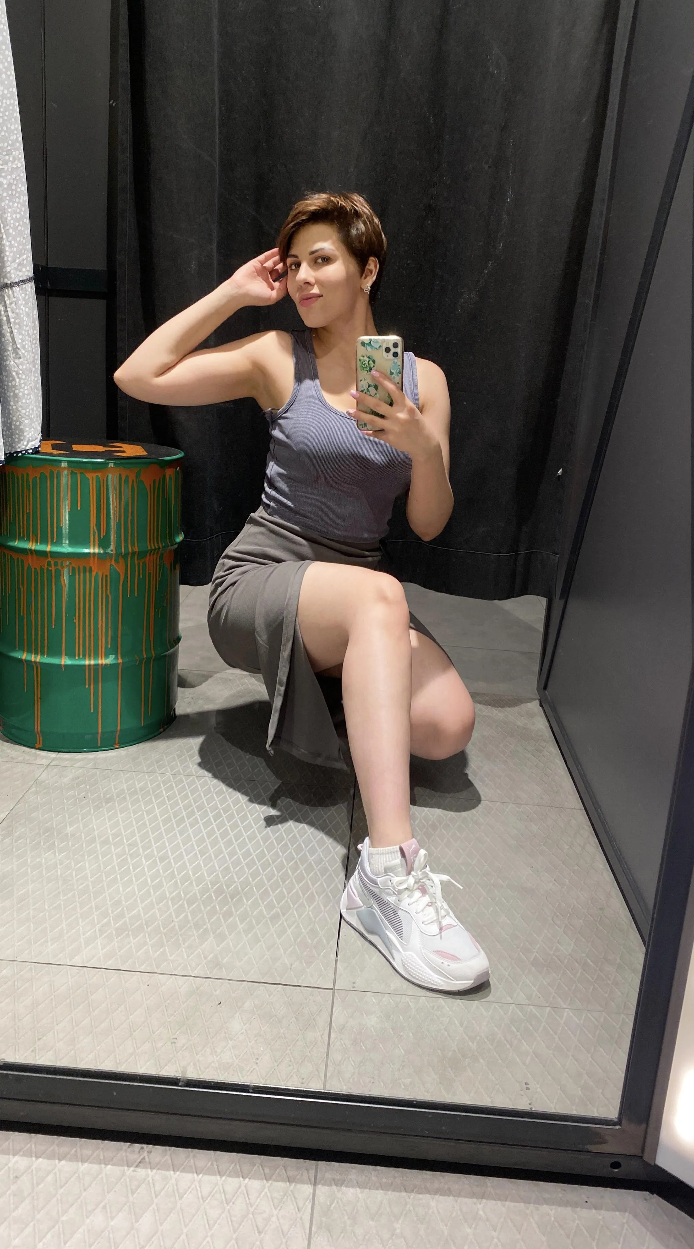 The fitting room photos are always so colorful