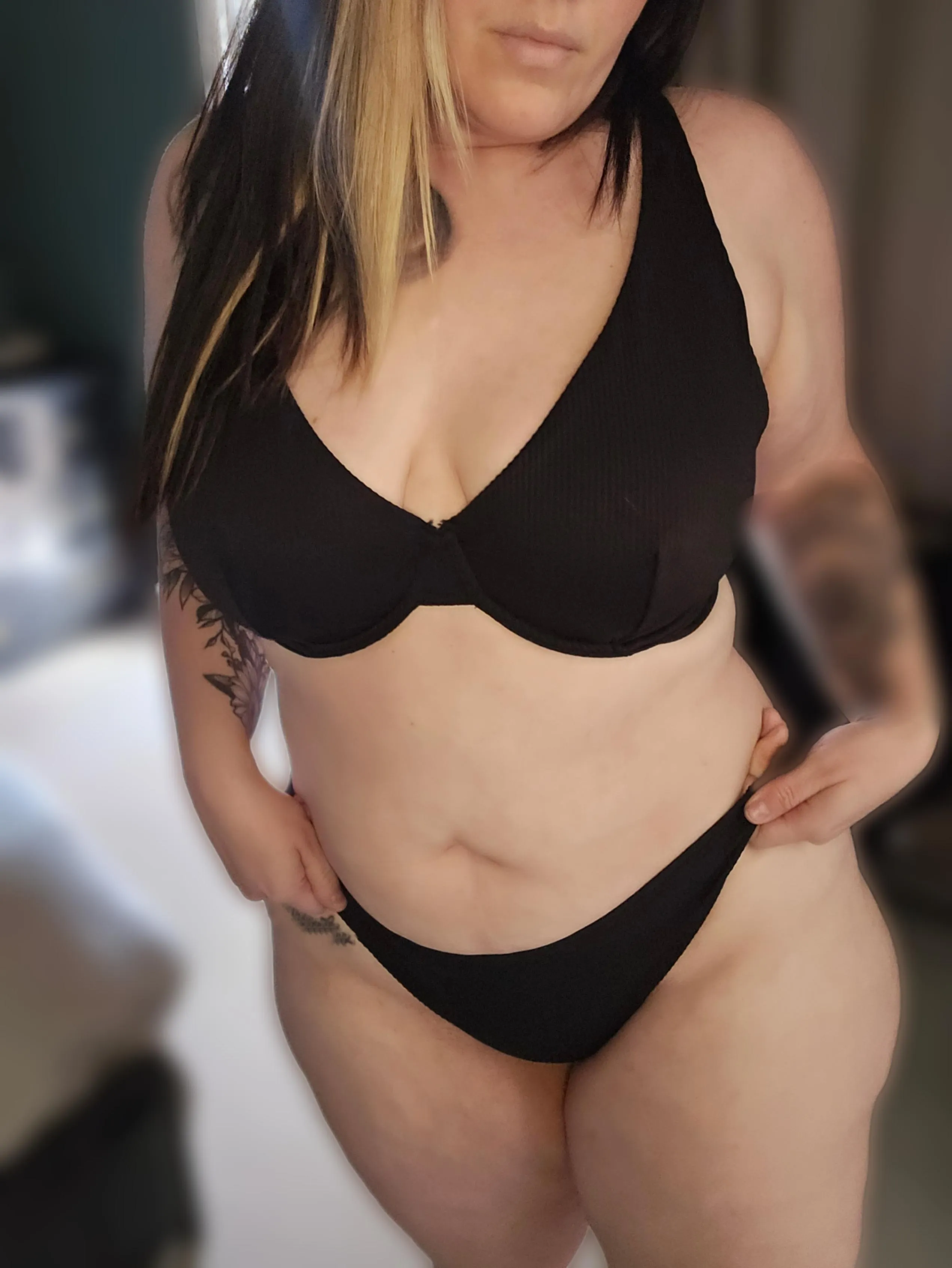 Just a chubby girl in her black bikini