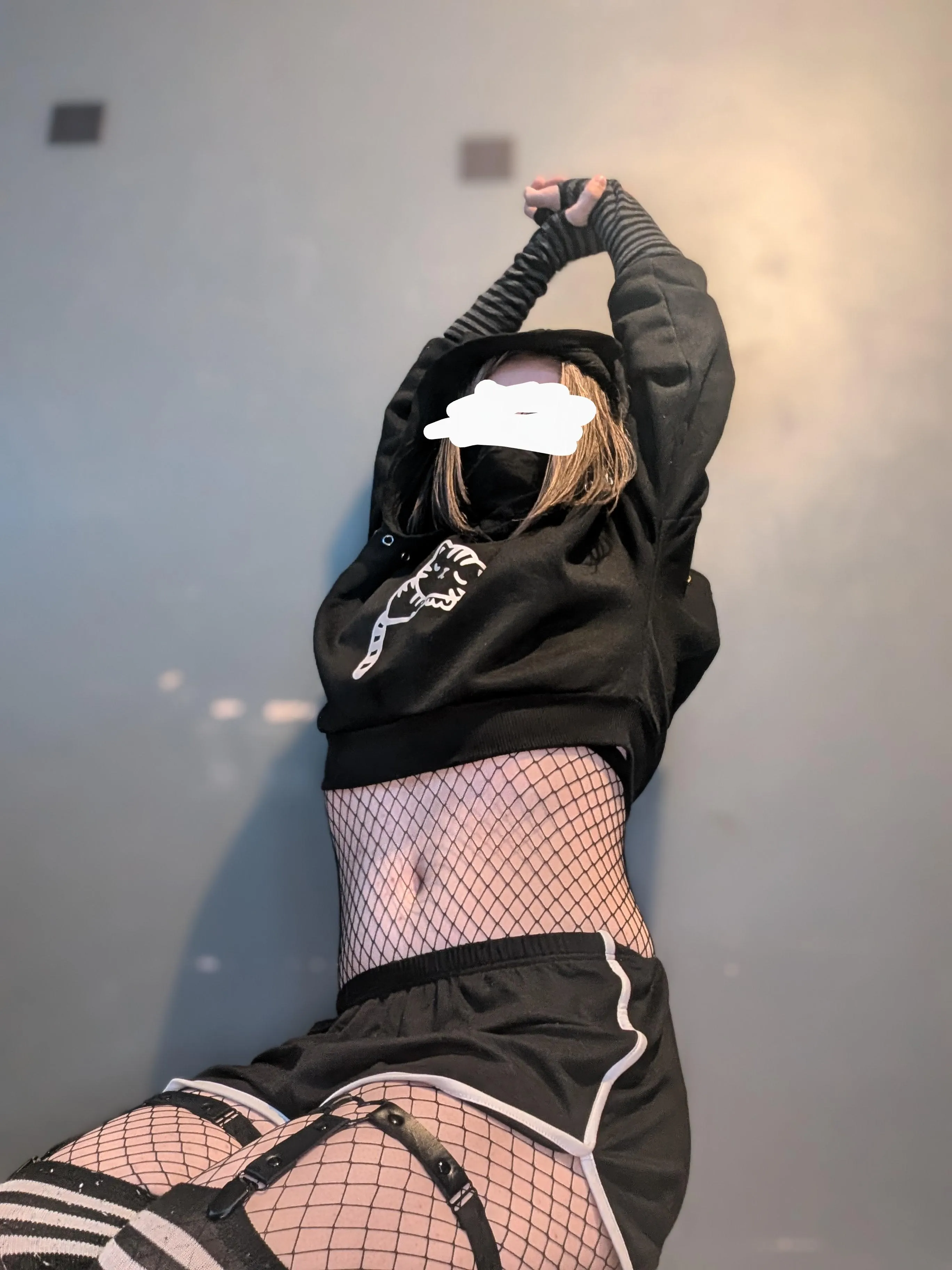 I love fishnets and thigh highs so much 3