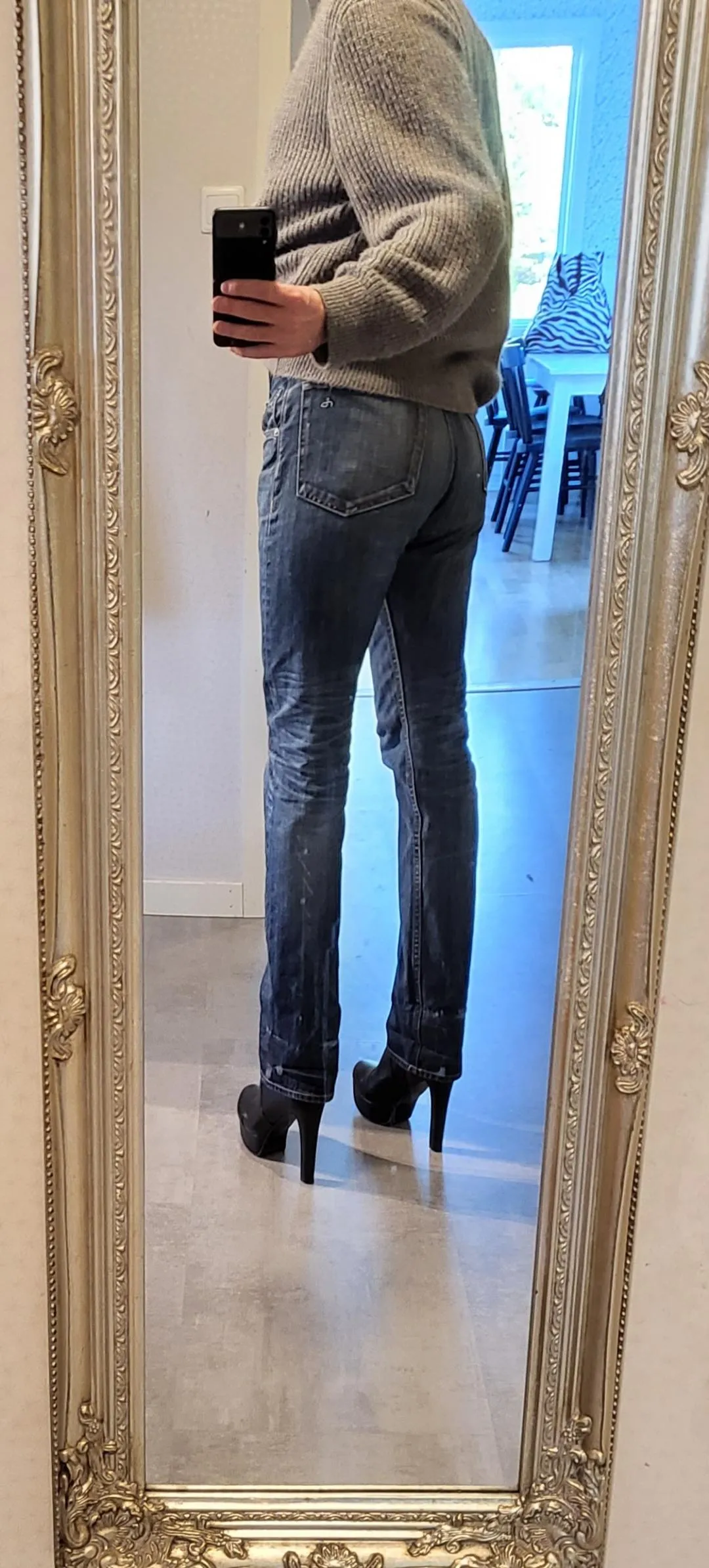 Boy jeans with heels. What do you think?