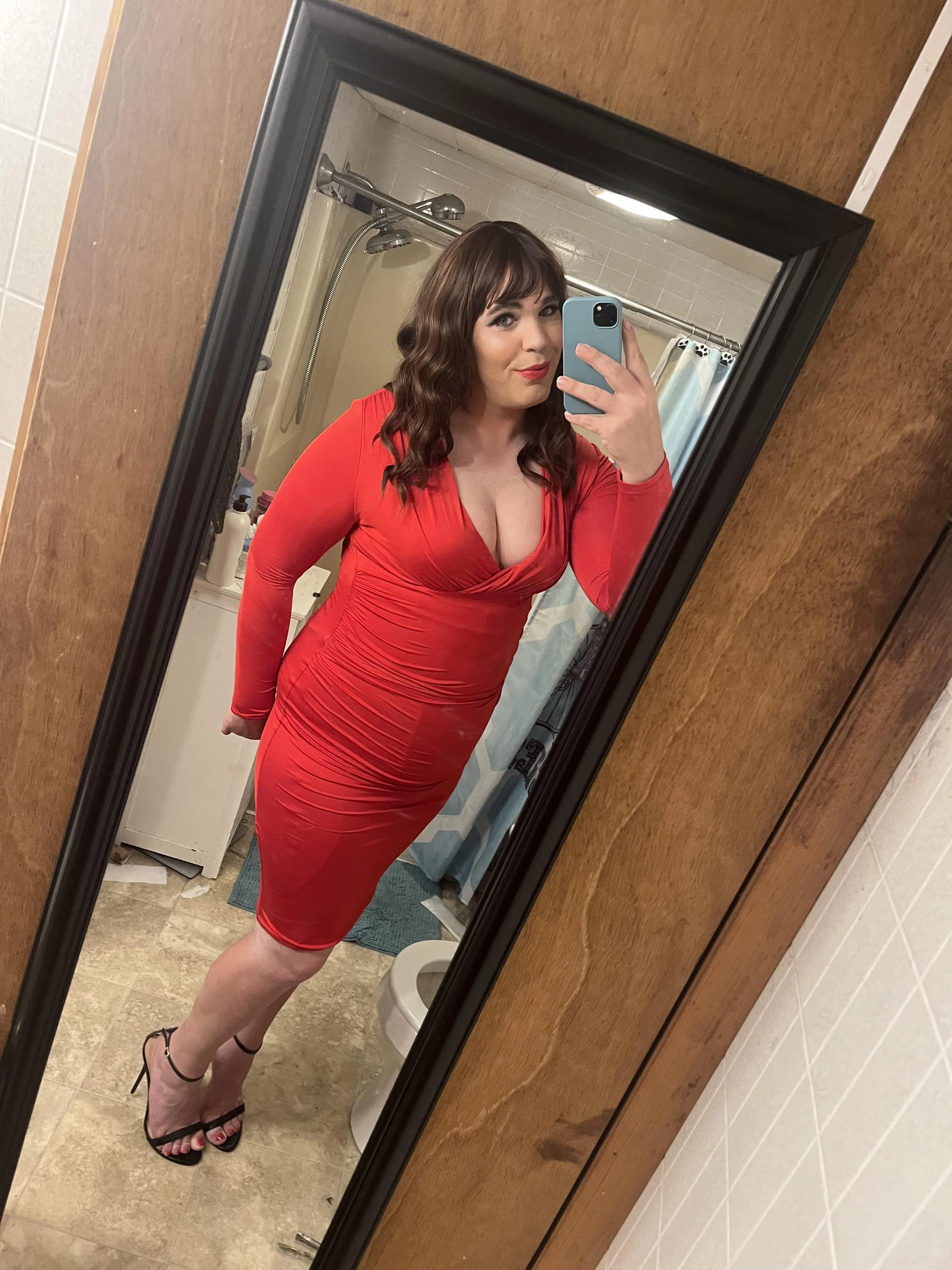 Red dress for a Saturday date.