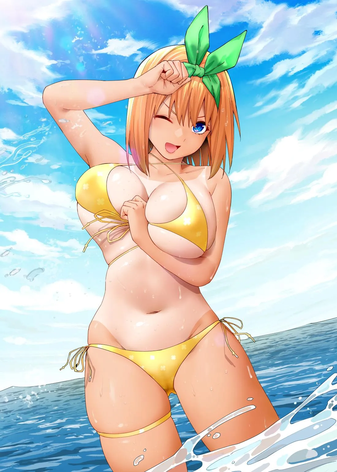 Sexy Tanned Yotsuba Wearing Her Tight Bikini Quintessential Quintuplets