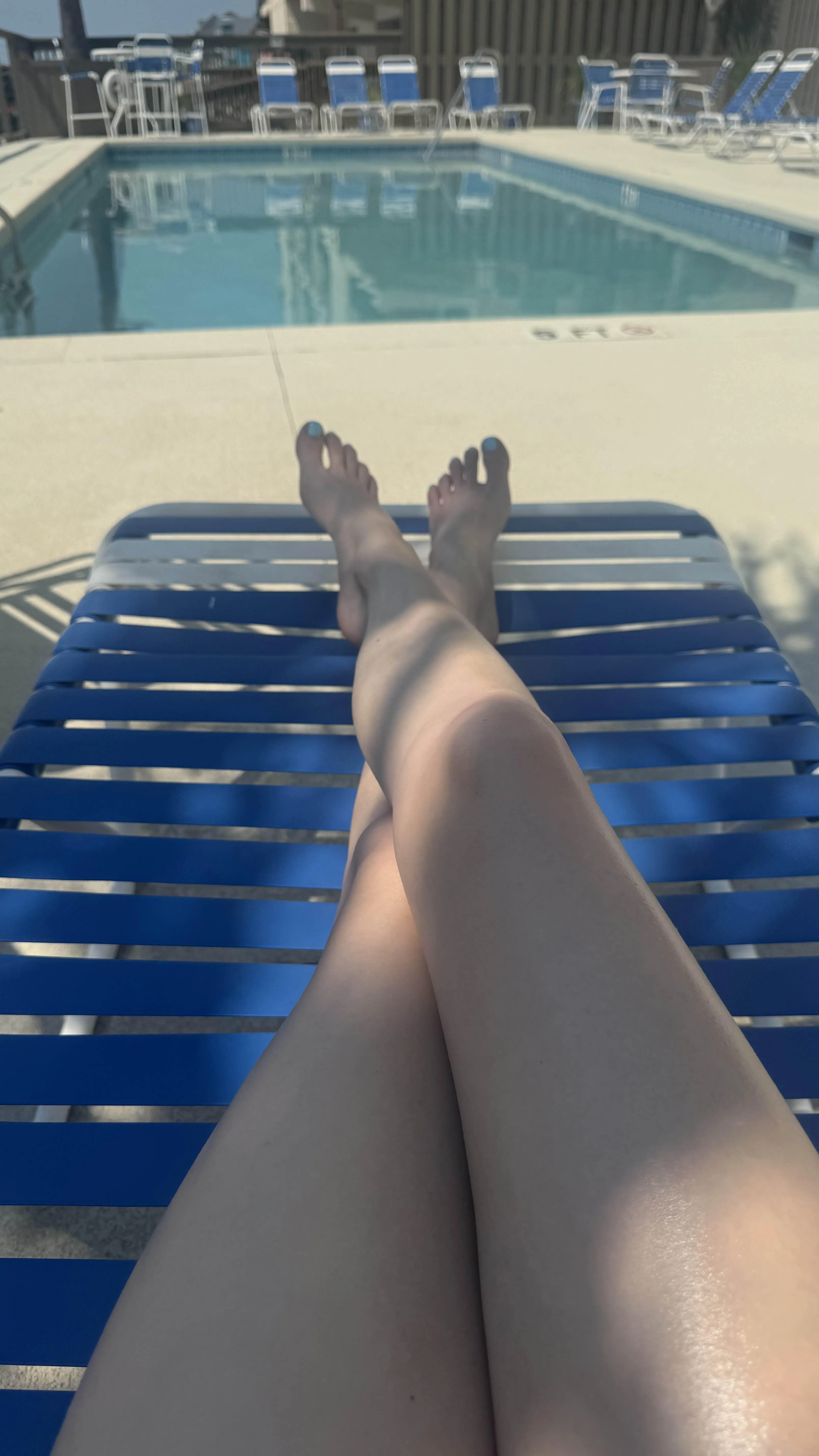 Feet at the pool