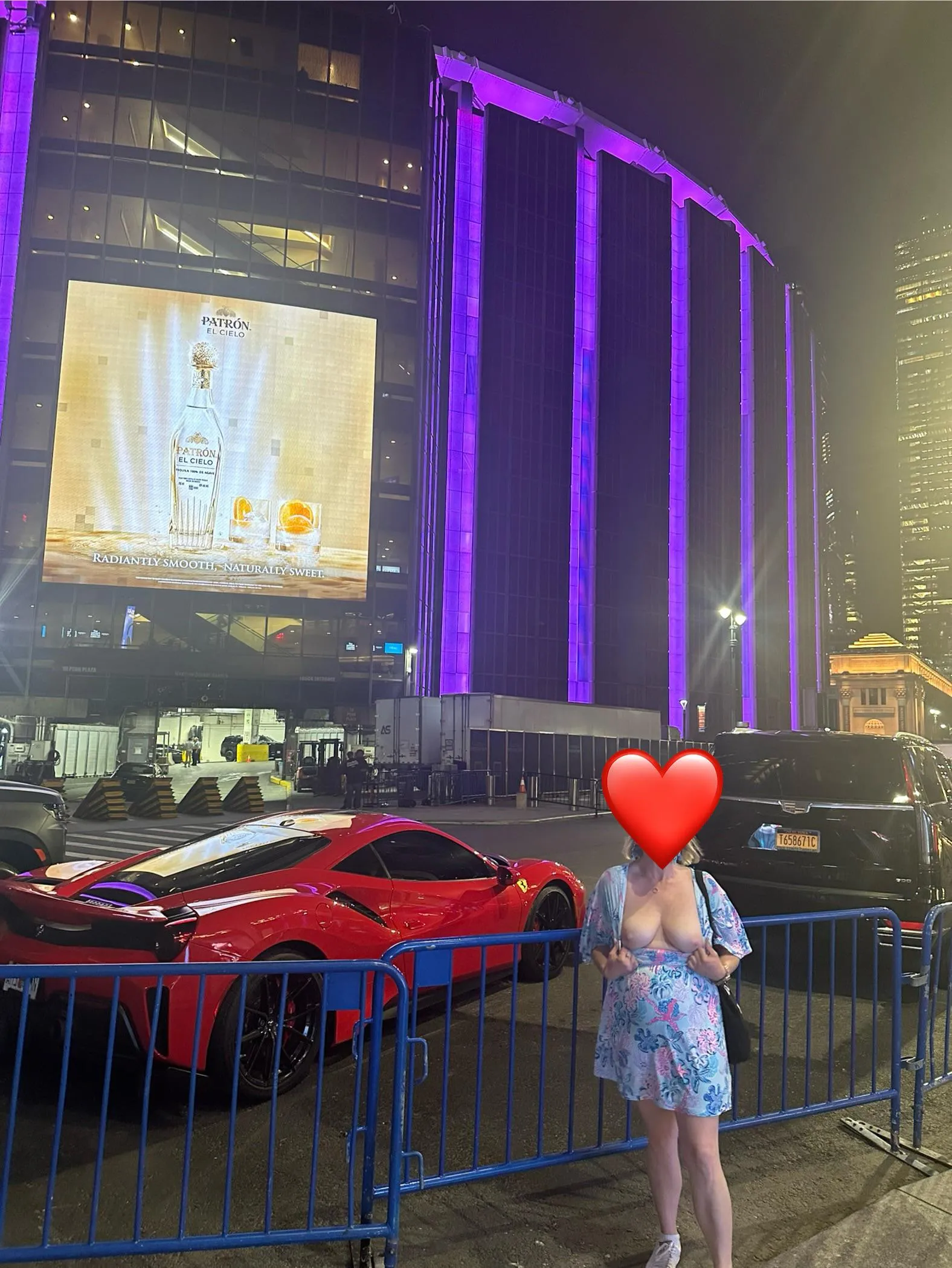 Someone requested I flash in front of Madison Square Garden. Do I get bonus points because there was a Ferrari in front?