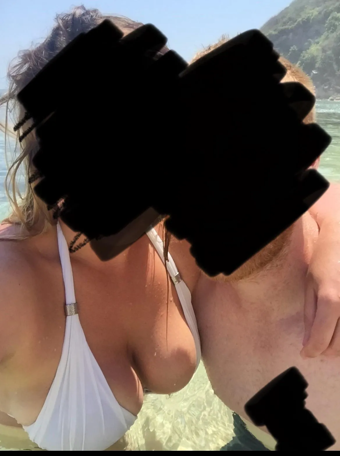 Fun beach couple