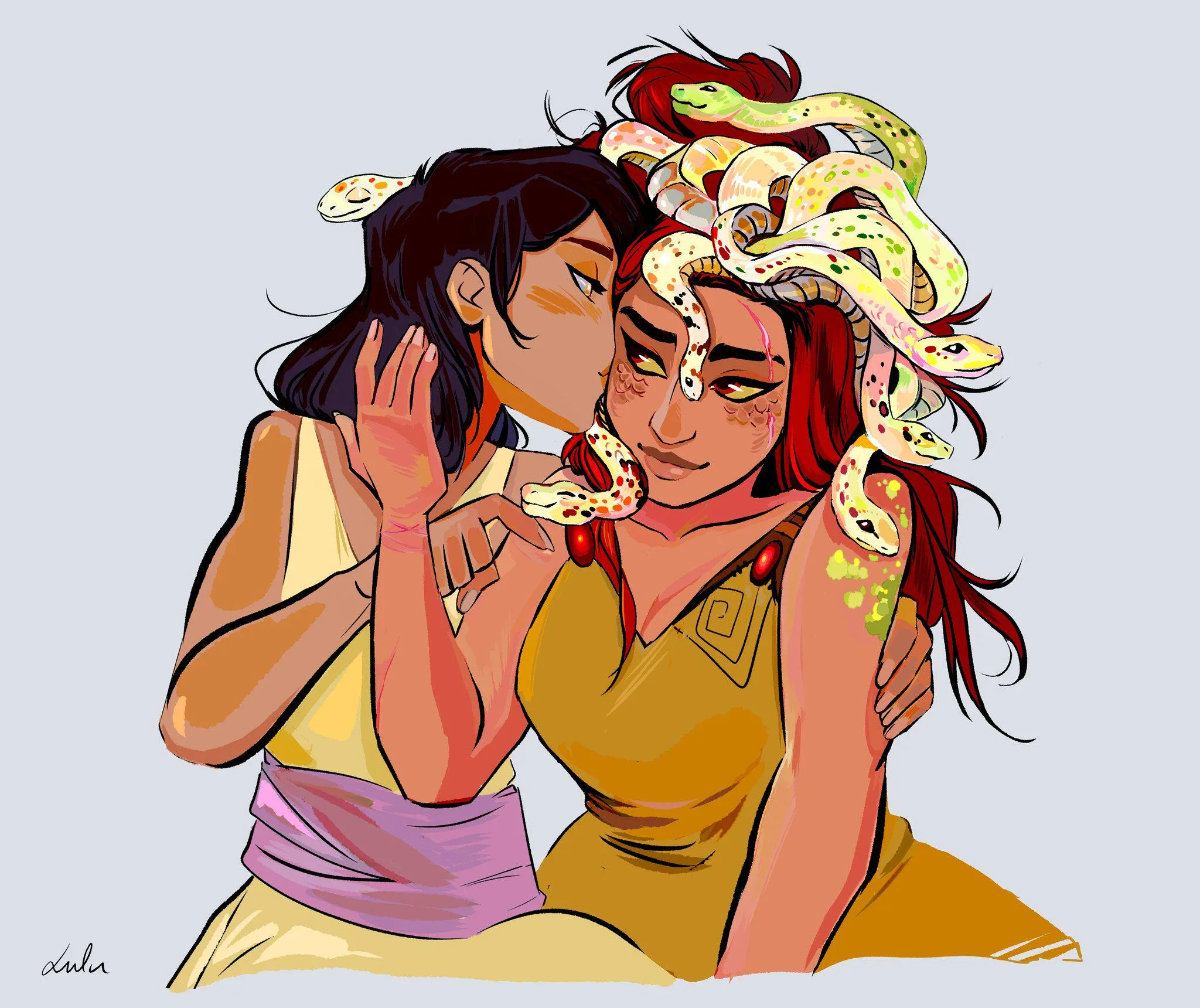 SFW Medusa and her blind girlfriend Thereinalulu