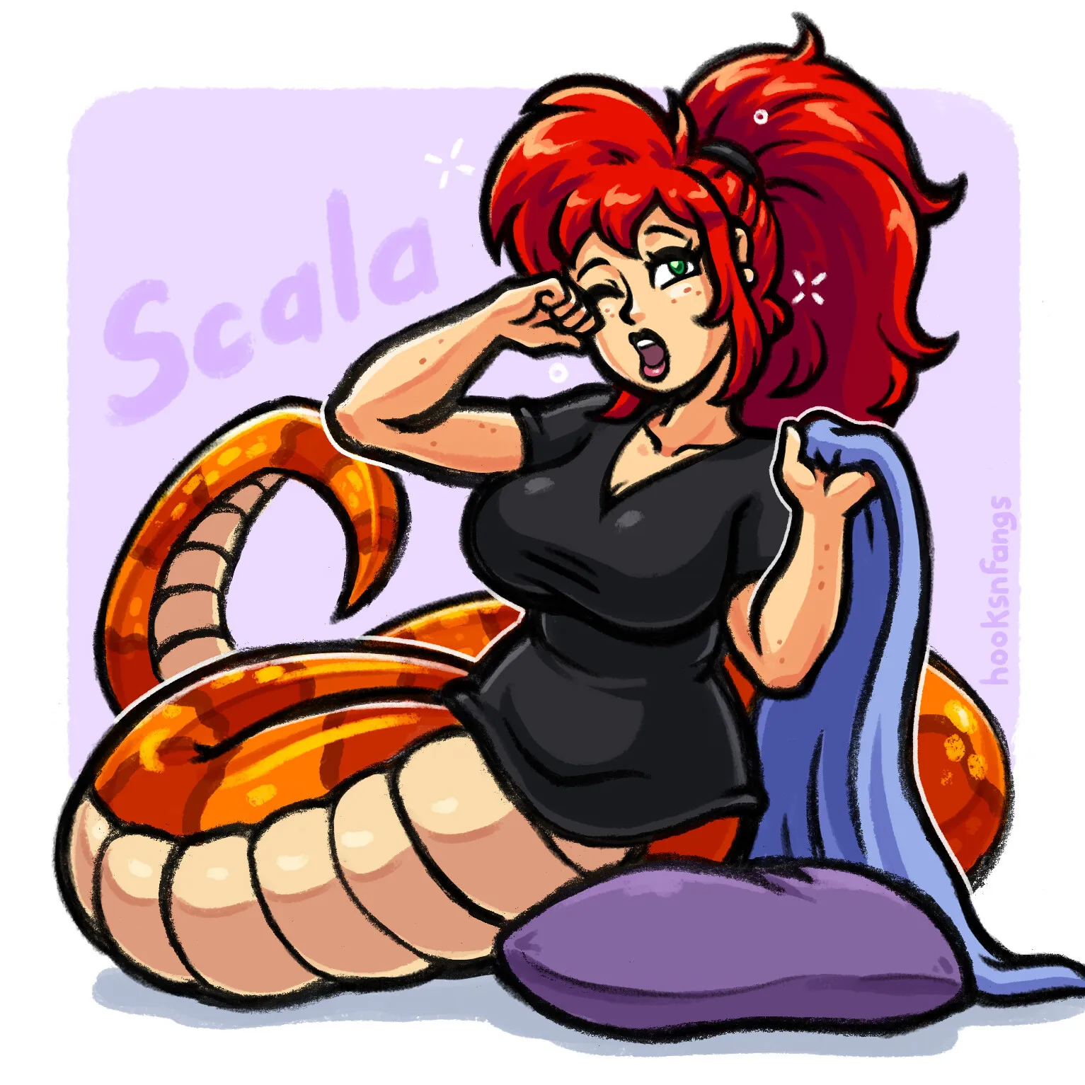 Sleepy lamia by hooksnfangs