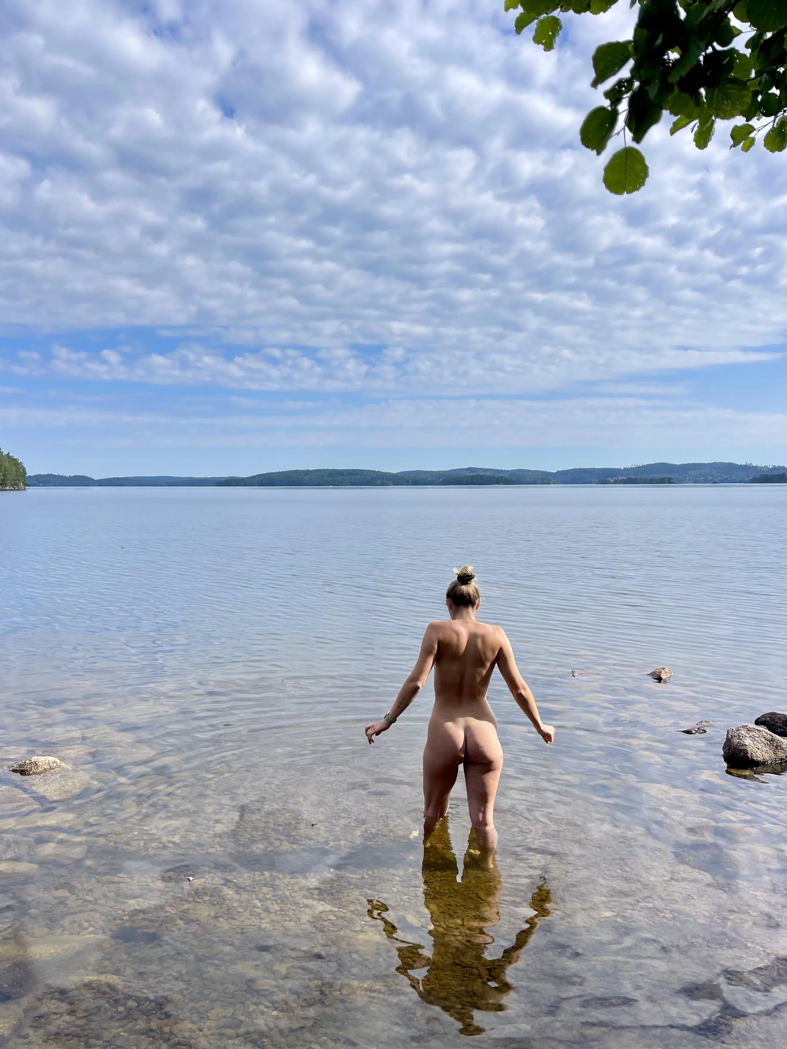 naked and enjoying the lake