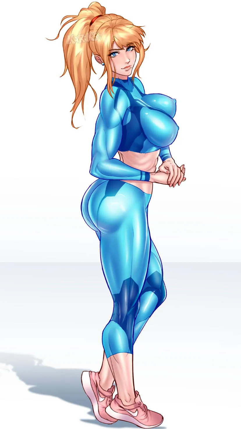 Zero Suit Samus Flexing KariksArt Metroid