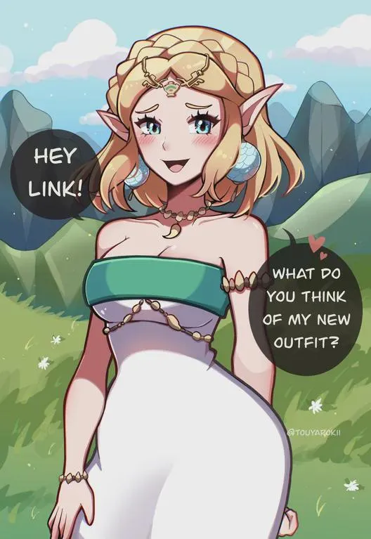 &quot;Hey Link! What do you think of my new outfit?&quot; by Touyarokii