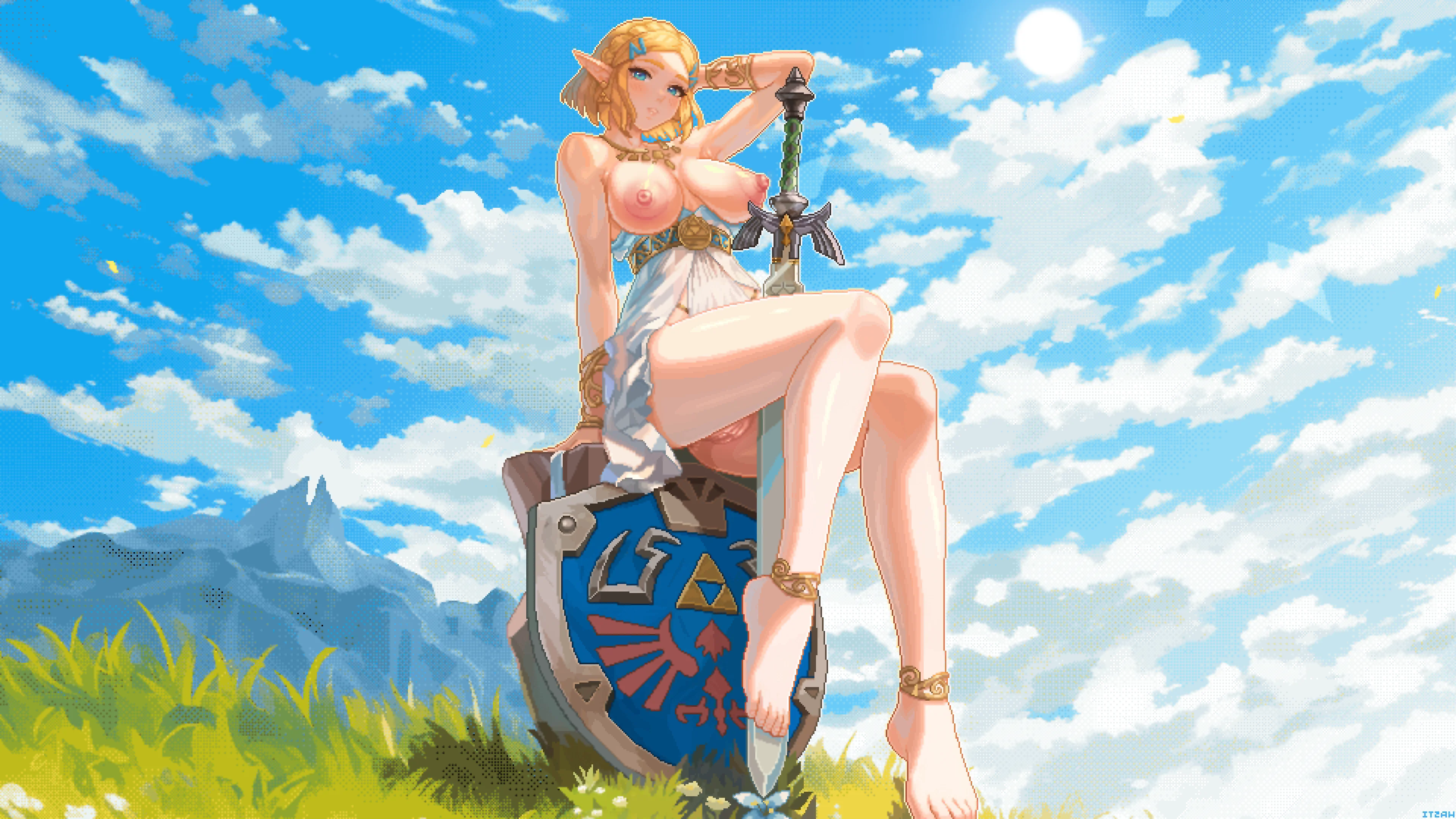 Zelda in a field