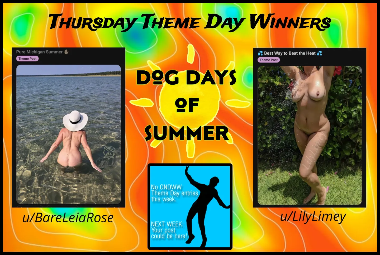 Congrats to last week&#039;s Thursday Theme Day winners, LilyLimey and BareLeiaRose!