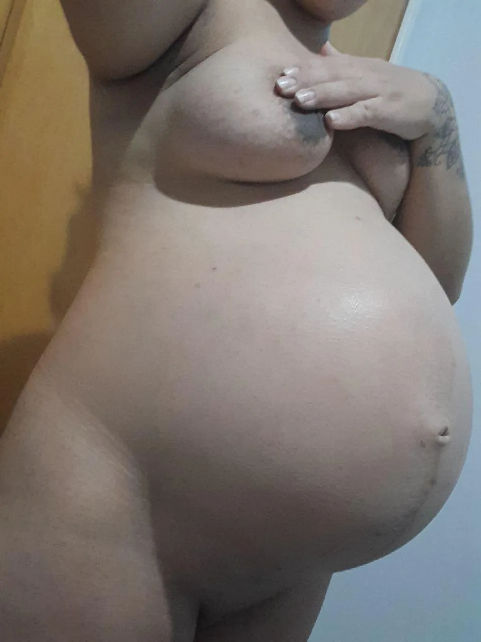 What part of my pregnant body would you like to explore first?