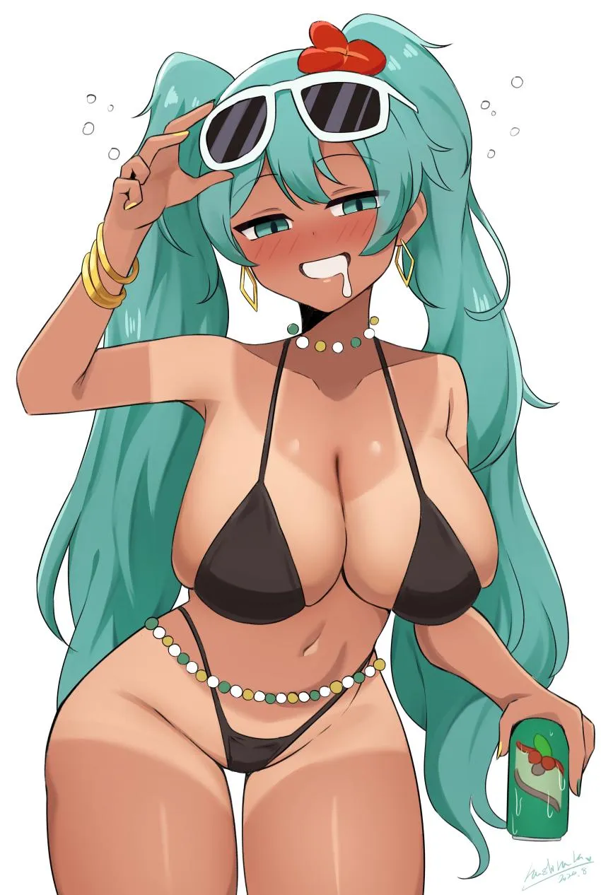 Brazilian Miku in a cute black bikini Hashira 14 Vocaloid