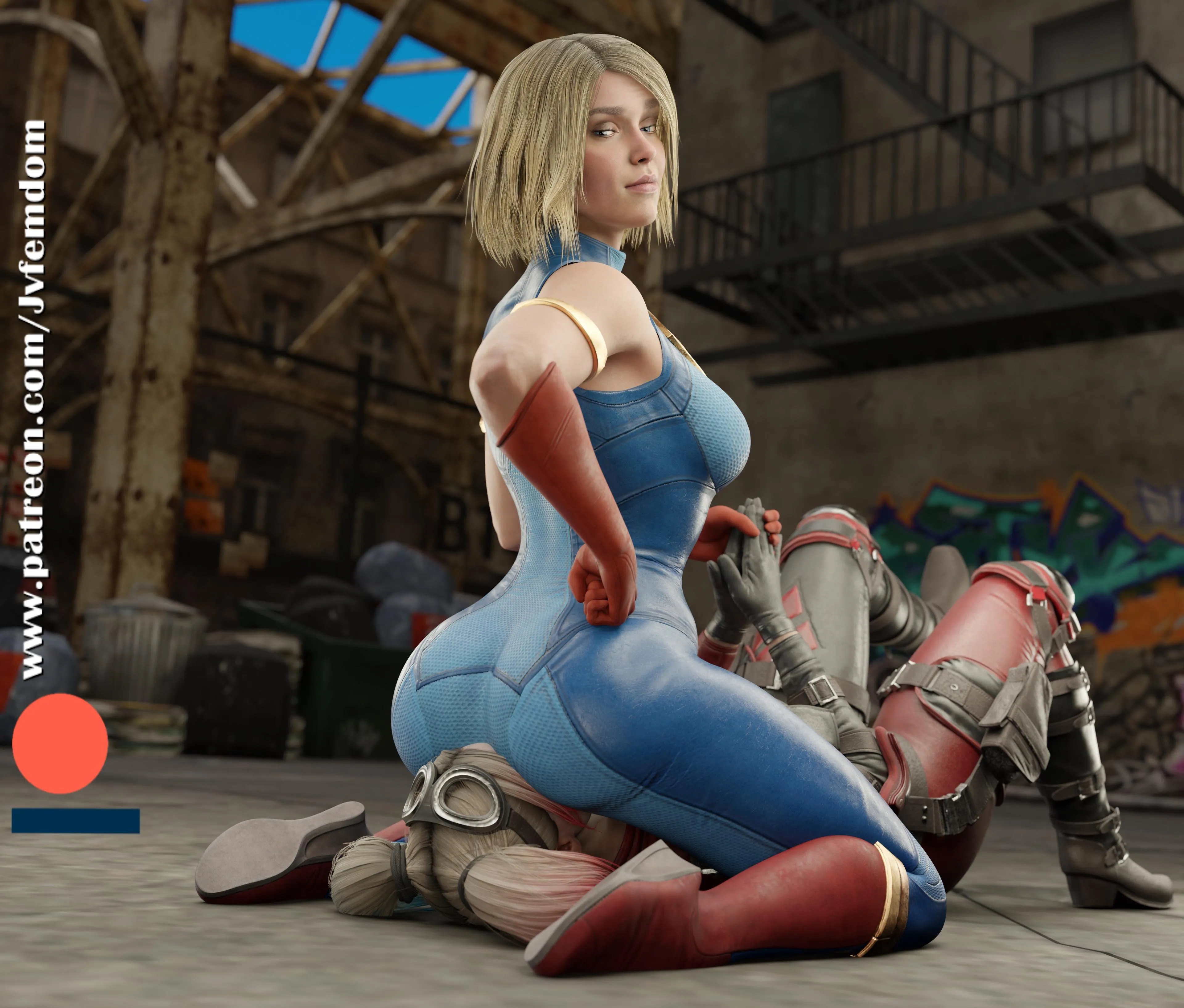 Supergirl facesitting Harley! Jvfemdom Injustice 2