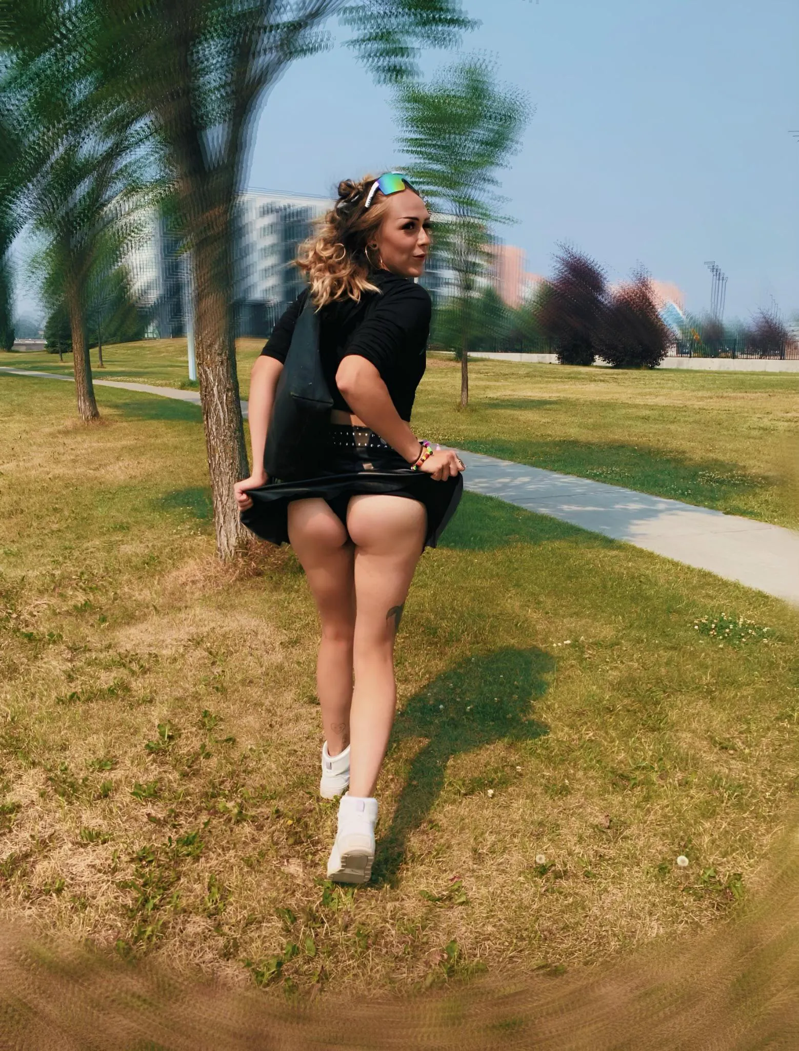 Showing some booty while on a walk