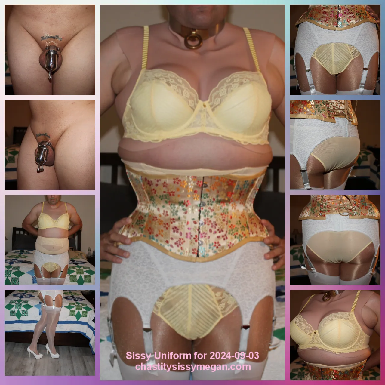 Sissy Uniform and Chastity for 2024-09-03