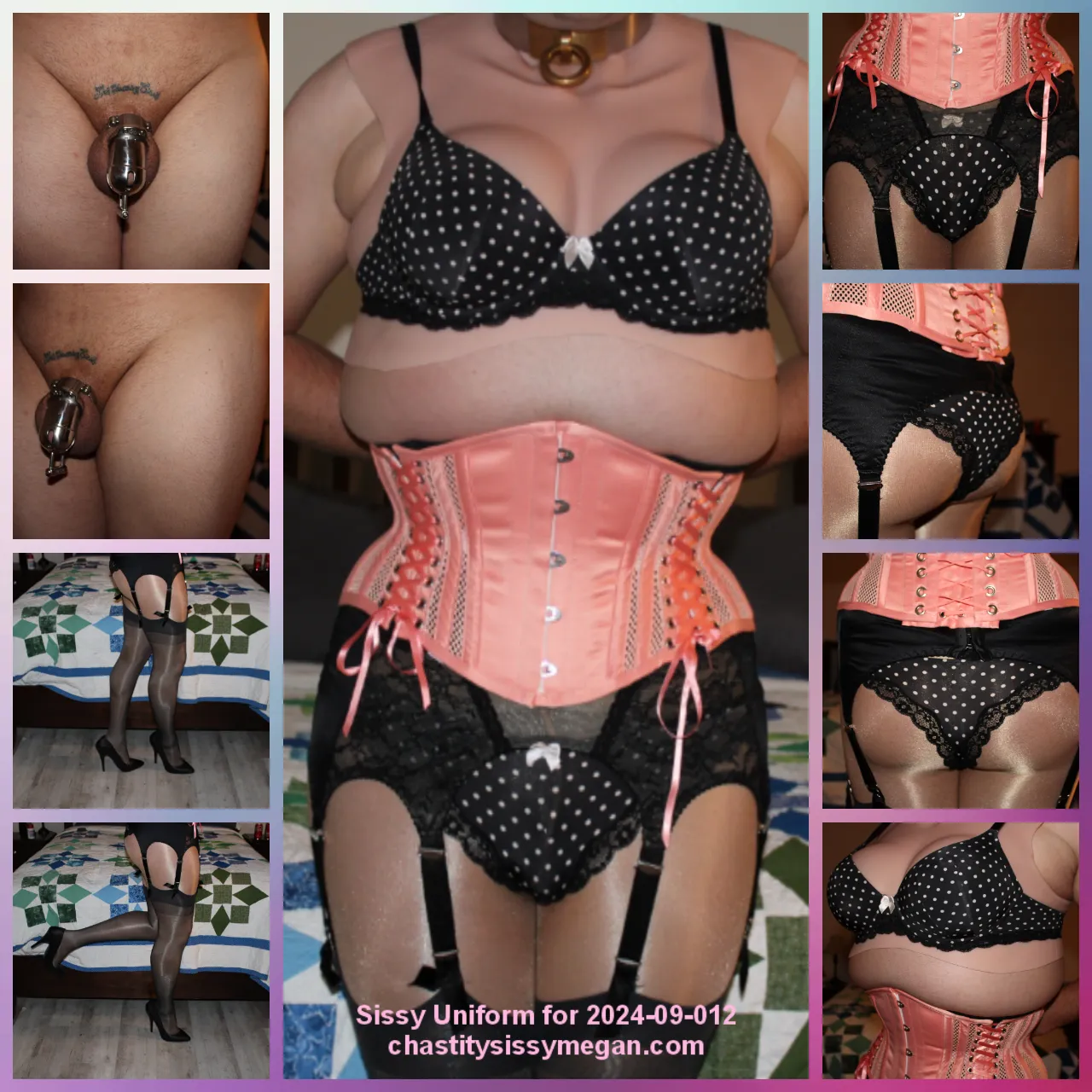 Sissy Uniform and Chastity for 2024-09-12