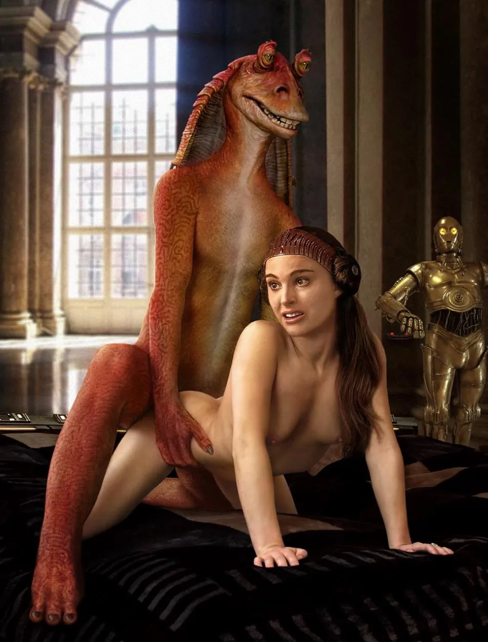 Jar Jar decided to try out Padme for the first time unknown