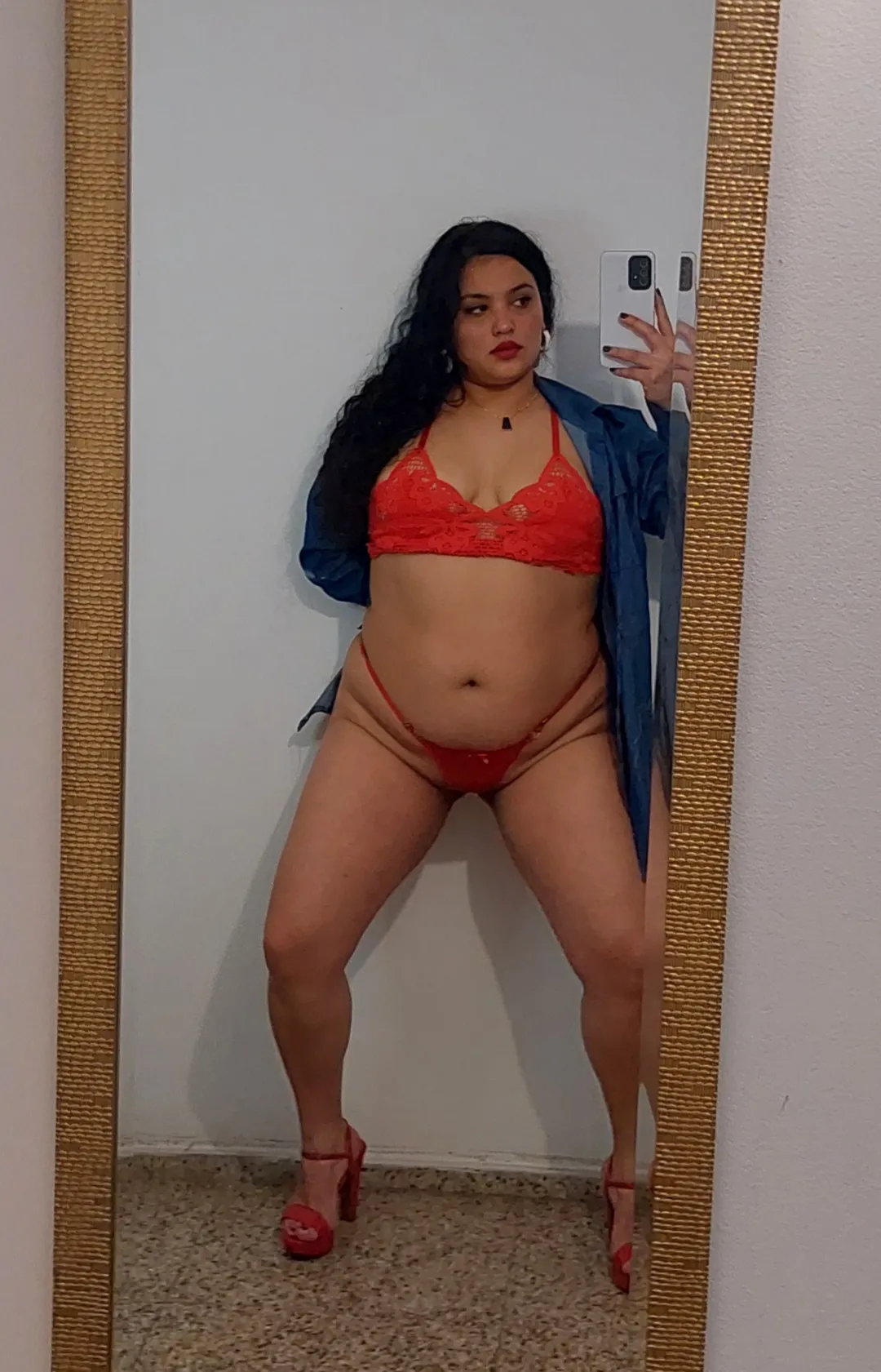 Do you like the rolls under my belly and the little red thong?