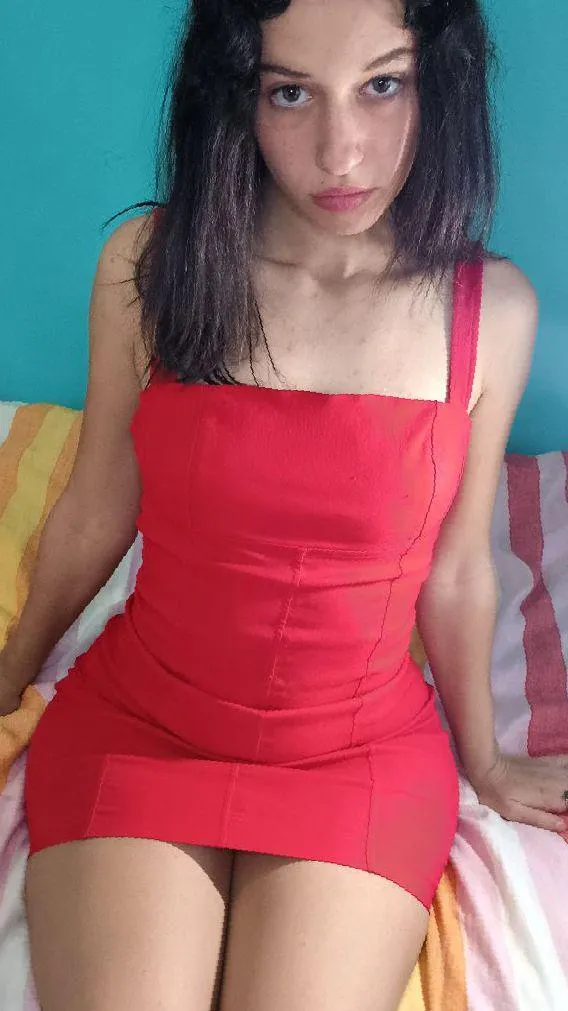 I wonder if I look sexy in my red dress