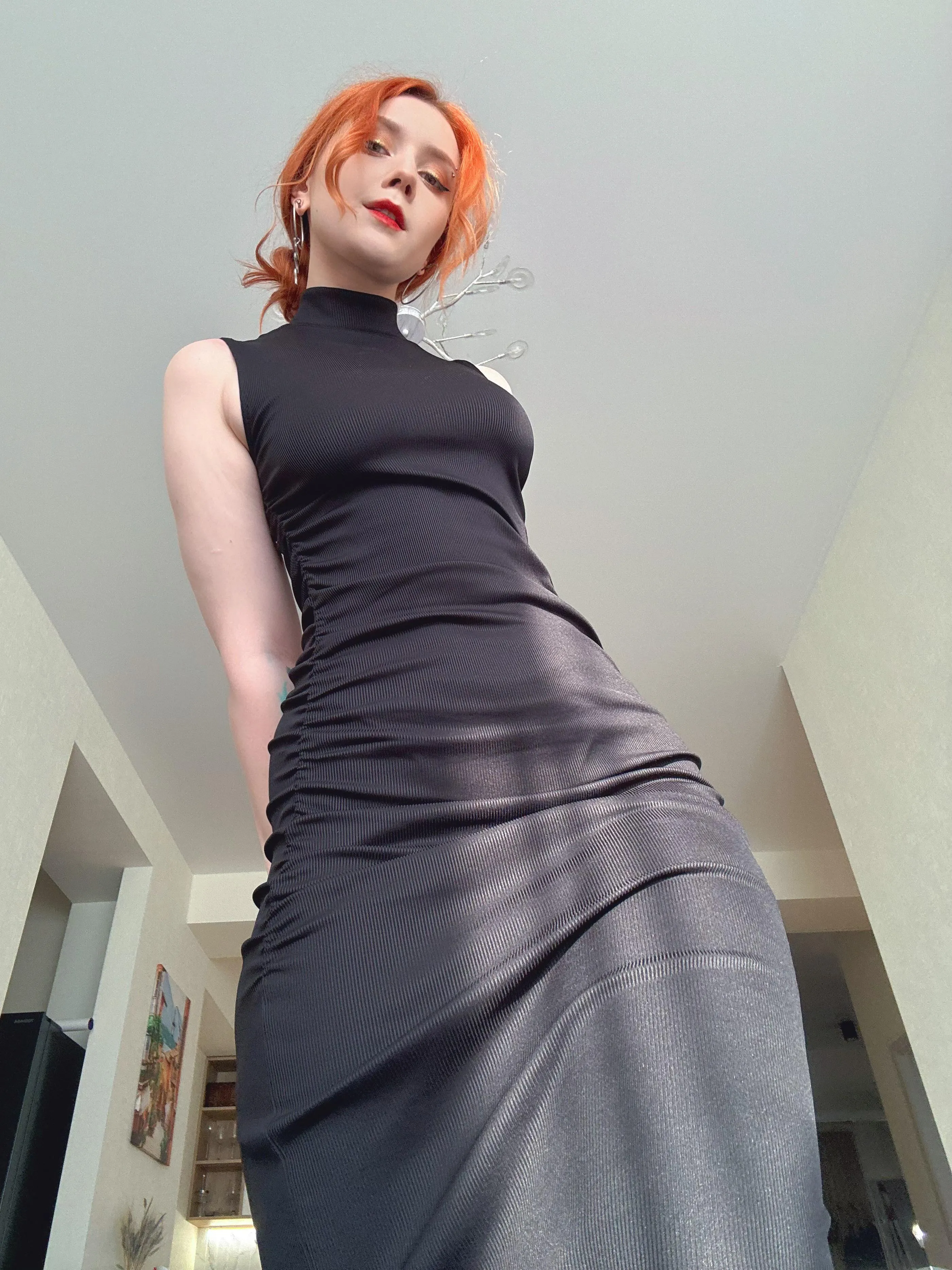 This dress is hugging my curves so tightly, its like a second skin