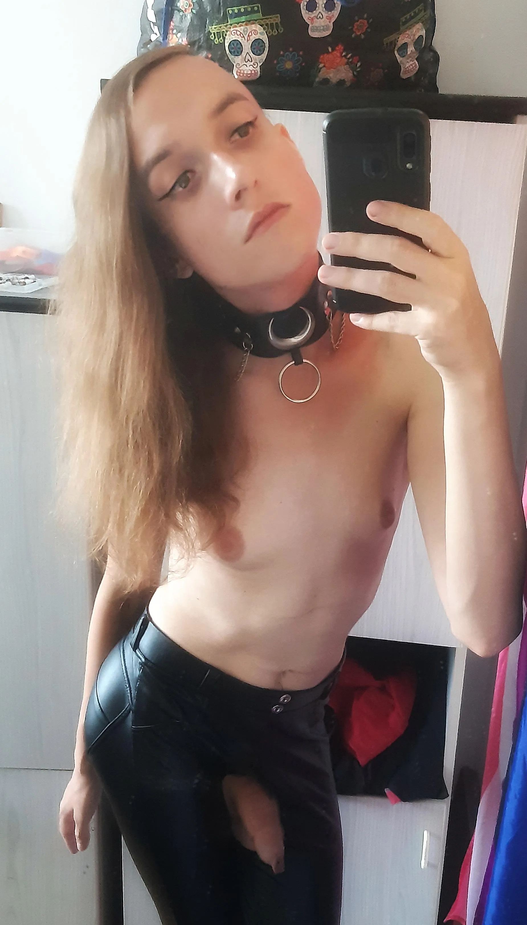 Transgirls love their leather collars and pants