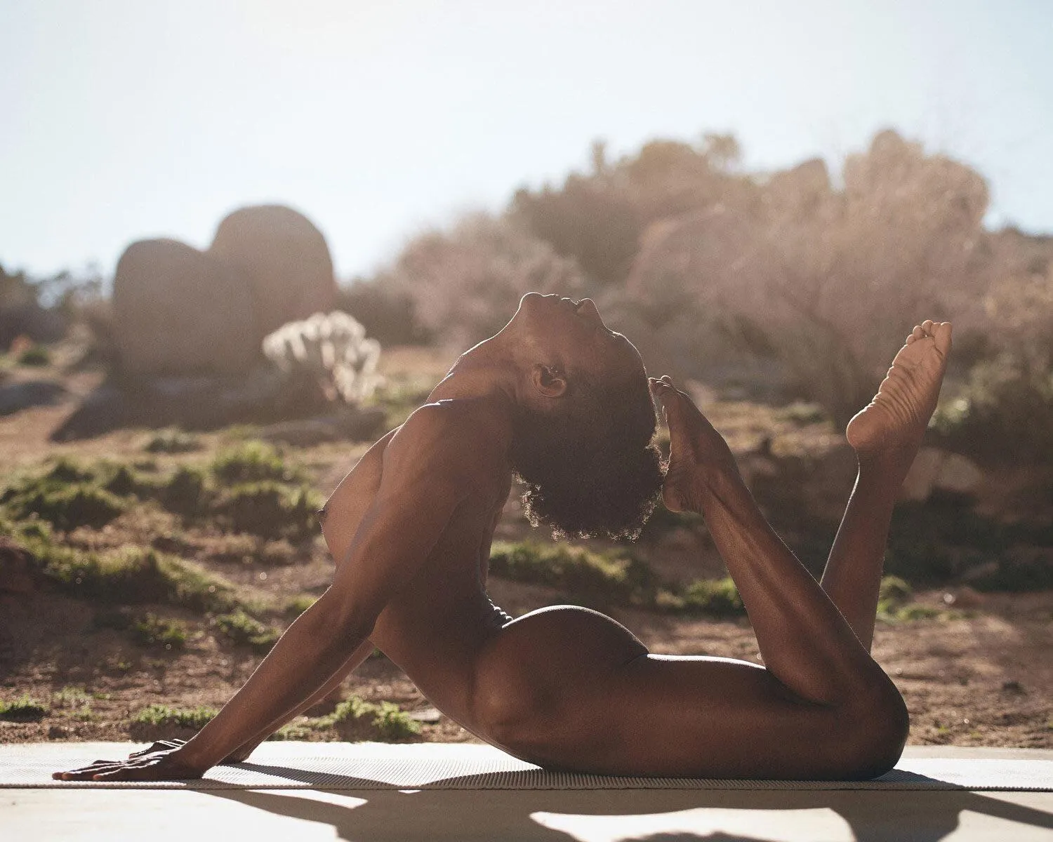 Back bend in Joshua Tree