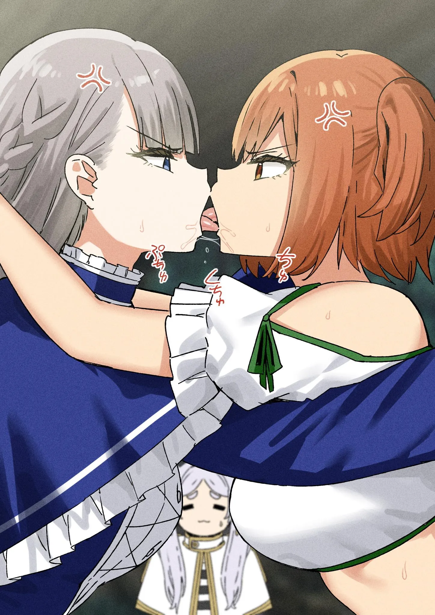 French kissing Lawine and Kannne By スカイ Frieren Beyond Journey&#039;s End