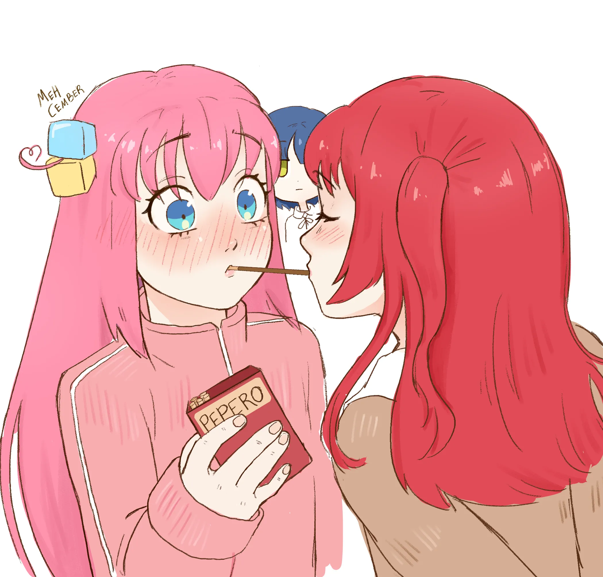 Playing pepero game!  Bocchi oc Drawing made by me